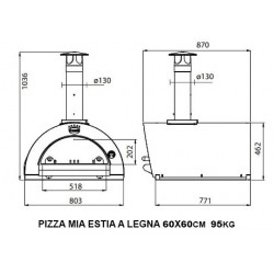 Pizza Mia - Forno a Legna Estia, 60X60, Ramato