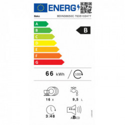 Beko BDIN38650C -Lavastoviglie a Scomparsa Totale, 16 Coperti, Classe B