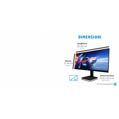 HP X34 WQHD 86,4 cm (34") 3440 x 1440 Pixel...