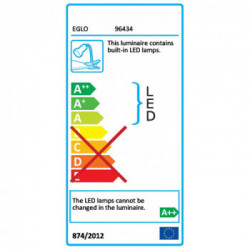 Eglo LAROA Luci a Pinza Struttura in Policarbonato, Finitura Bianco Z74, 45x6,5xh27,5 cm