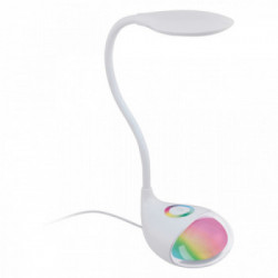 Eglo CABADO 1 Lampada da Tavolo Struttura in Policarbonato, Finitura Bianco RGBW, Diffusore Orientabile 14x11xh49 cm