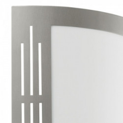 Eglo CITY Applique Struttura in Metallo, Finitura Spazzolato, Diffusore in Policarbonato, Finitura Bianco IP44