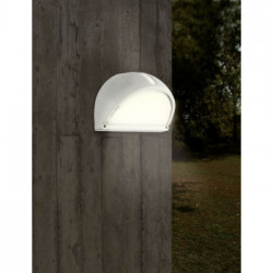 Eglo ONJA Applique Struttura in Alluminio, Finitura BiancoDiffusore in vetro nervato, Finitura trasparente, Dotazione per