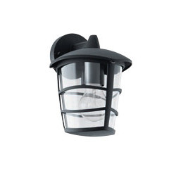 Eglo ALORIA Applique Struttura in Alluminio, Finitura neroDiffusore in policarbonato, Finitura trasparente, Dotazione per