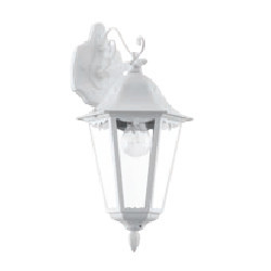 Eglo NAVEDO Applique Struttura in Alluminio, Finitura biancoDiffusore in vetro, Finitura trasparente, Dotazione per