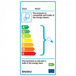 Eglo RIGA Applique Struttura in Metallo, Finitura spazzolatoDotazione per Installazione Angolare IP44