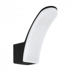 Eglo FIUMICINO Applique Struttura in Alluminio, Finitura Nero, Diffusore in policarbonato, Finitura bianco, Dotazione per
