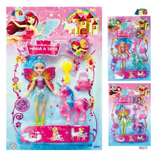 BLISTER SET FATINA CON UNICORNO E ACCESSORI