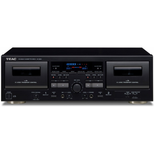 TEAC W-1200 Piano cassetta 2 console Nero