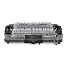 De Longhi BQ80.X - Barbecue Elettrico, 2450 W, 3 Livelli di Potenza, 41x28 cm