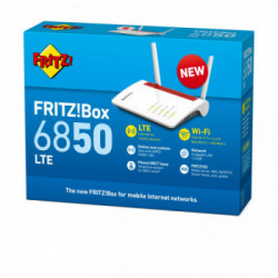 FRITZ! Box 6850 LTE router wireless Gigabit Ethernet Dual-band (2.4 GHz/5 GHz) 4G/3G con Slot SIM, Wi-Fi N 450 Mbit/s