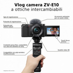 Sony α Alpha ZV-E10L - Mirrorless Vlog ad ottiche intercambiabili, sensore APS-C e obiettivo Power Zoom 16-50mm f / 3.5-5.6