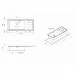Apell LNPG1161 Lavello sottopiano Rettangolare Acciaio inossidabile