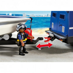 Playmobil Police Truck with Speedboat