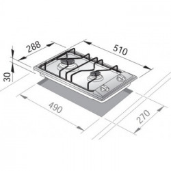 De Longhi I 23 D - Piano Cottura Domino a Gas, 2 Fuochi, 30 cm, Inox