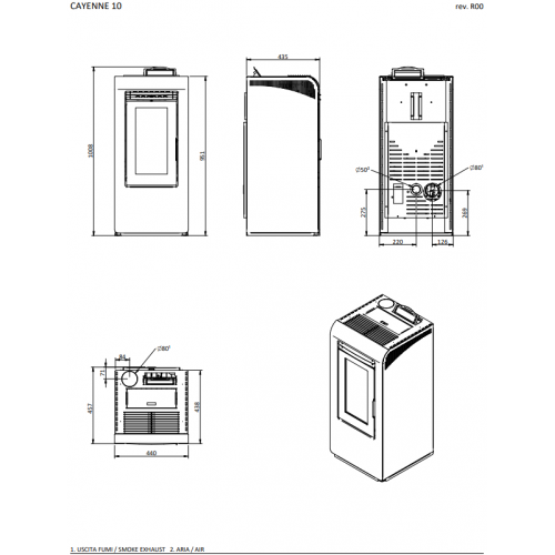 Foco Cayenne - Stufa a Pellet, Modello 10, 9,7...