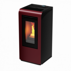 Foco Cayenne - Stufa a Pellet Canalizzata, Modello 10C, 9,7 kw, Bordeaux