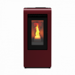 Foco Cayenne - Stufa a Pellet Canalizzata, Modello 10C, 9,7 kw, Bordeaux