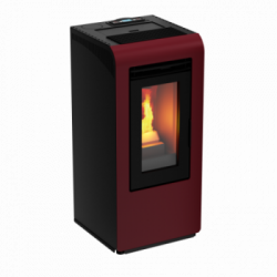 Foco Cayenne - Stufa a Pellet Canalizzata, Modello 10C, 9,7 kw, Bordeaux