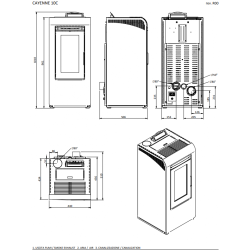 Foco Cayenne - Stufa a Pellet Canalizzata,...