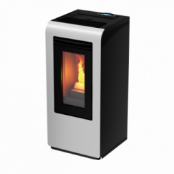 Foco Cayenne - Stufa a Pellet Canalizzata, Modello 10C, 9,7 kw, Bianca