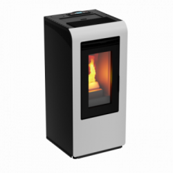 Foco Cayenne - Stufa a Pellet Canalizzata, Modello 10C, 9,7 kw, Bianca