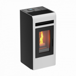 Foco Cayenne - Stufa a Pellet, Modello 12, 12,3 kw, Bianca