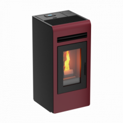 Foco Cayenne - Stufa a Pellet Canalizzata, Modello 12C, 12,3 kw, Bordeaux