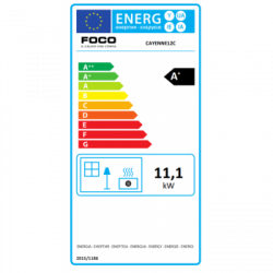 Foco Cayenne - Stufa a Pellet Canalizzata, Modello 12C, 12,3 kw, Bordeaux