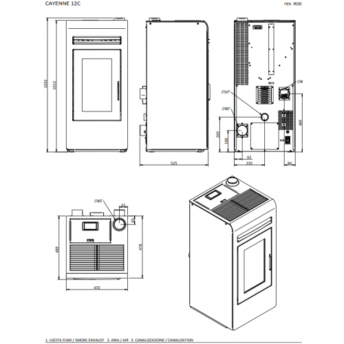 Foco Cayenne - Stufa a Pellet Canalizzata,...