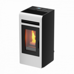 Foco Cayenne - Stufa a Pellet Canalizzata, Modello 12C, 12,3 kw, Bianca