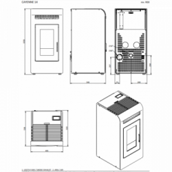 Foco Cayenne - Stufa a Pellet, Modello 14, 13,2 kw, Bordeaux
