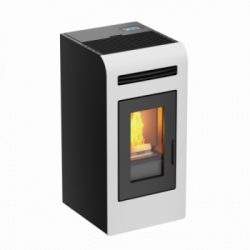 Foco Cayenne - Stufa a Pellet, Modello 14, 13,2 kw, Bianco
