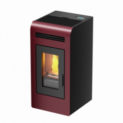 Foco Cayenne - Stufa a Pellet Canalizzata, Modello 14C, 13,2 kw, Bordeaux