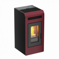 Foco Cayenne - Stufa a Pellet Canalizzata, Modello 14C, 13,2 kw, Bordeaux