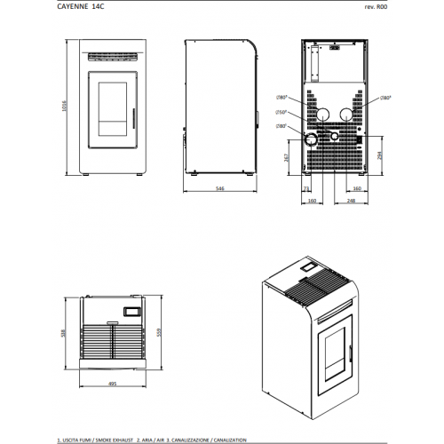 Foco Cayenne - Stufa a Pellet Canalizzata,...