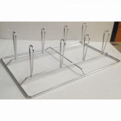 Gastronomia, Griglia Porta Polli 8 Postazioni in Acciaio Inox