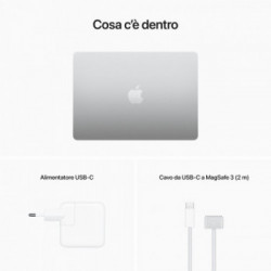 Apple MacBook Air M2 8-core CPU 10-core GPU 512GB SSD- Argento *ESTENSIONE GARANZIA3 3 ANNI IN PIU' in omaggio*
