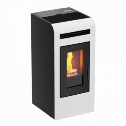 Foco Cayenne - Stufa a Pellet, Modello 16, 16,3 kw, Bianco
