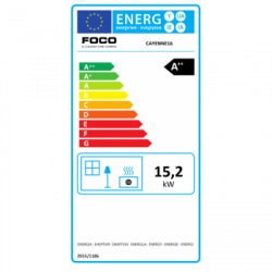 Foco Cayenne - Stufa a Pellet, Modello 16, 16,3 kw, Bianco