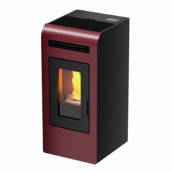 Foco Cayenne - Stufa a Pellet Canalizzata, Modello 16C, 16,3 kw, Bordeaux