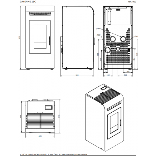 Foco Cayenne - Stufa a Pellet Canalizzata,...