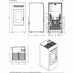 Foco Cayenne - Stufa a Pellet Canalizzata, Modello 16C, 16,3 kw, Grigio
