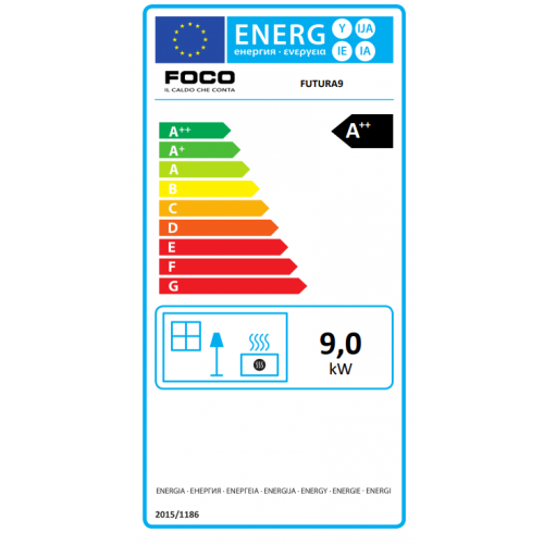 Foco Futura - Stufa a Pellet, Modello 9, 9,6...