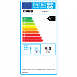 Foco Futura - Stufa a Pellet, Modello 9, 9,6 kw, Bianco
