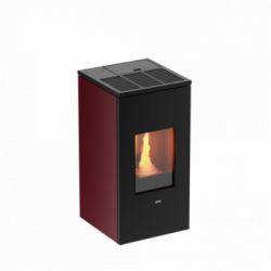 Foco Futura - Stufa a Pellet canalizzata, Modello 9C, 9,6 kw, Bordeaux