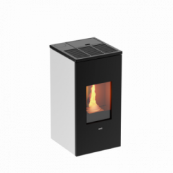 Foco Futura - Stufa a Pellet Canalizzata, Modello 9C, 9,6 kw, Bianco