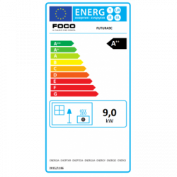 Foco Futura - Stufa a Pellet Canalizzata, Modello 9C, 9,6 kw, Bianco