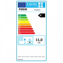 Foco Futura - Stufa a Pellet Canalizzata, Modello 11C, 11,8 kw, Bordeaux