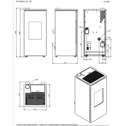 Foco Futura - Stufa a Pellet, Modello 11, 11,8...